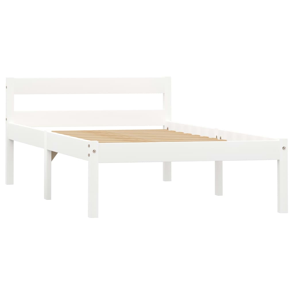 sengeramme uden madras massivt fyrretræ 90x200 cm hvid