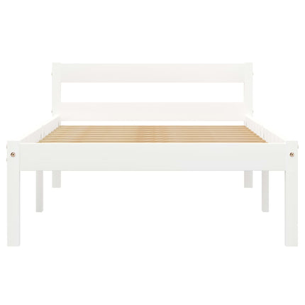 sengeramme uden madras massivt fyrretræ 90x200 cm hvid