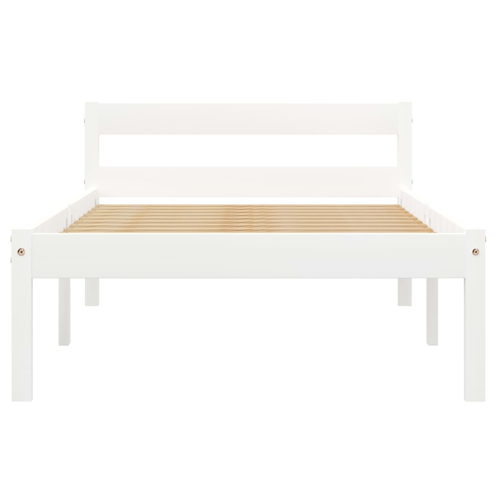sengeramme uden madras massivt fyrretræ 90x200 cm hvid
