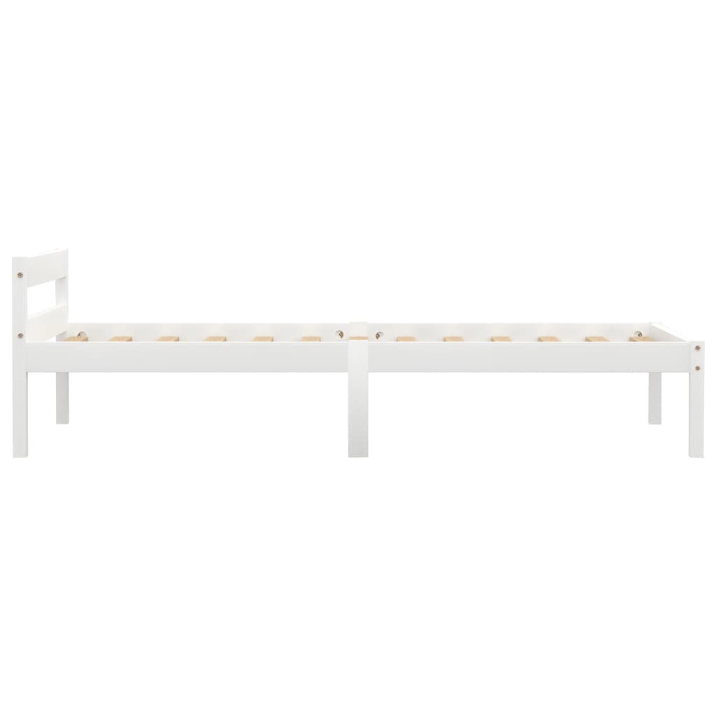 sengeramme uden madras massivt fyrretræ 90x200 cm hvid