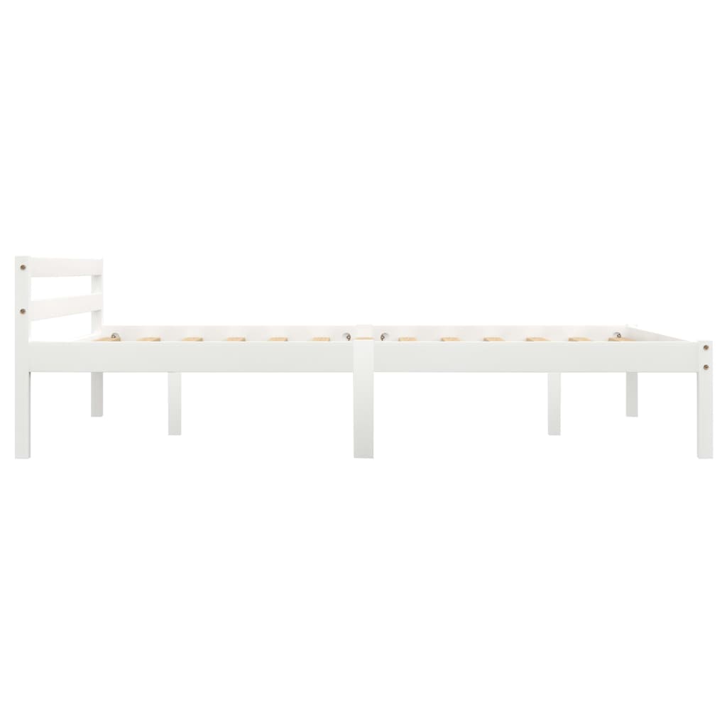 sengestel massivt fyrretræ 140 x 200 cm hvid