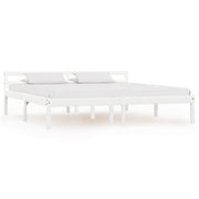 sengestel massivt fyrretræ 160 x 200 cm hvid