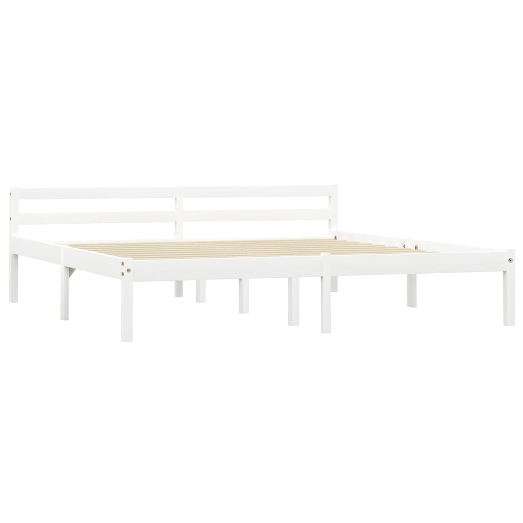 sengestel massivt fyrretræ 160 x 200 cm hvid