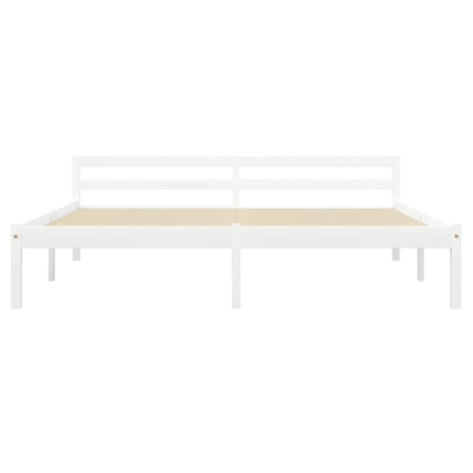 sengestel massivt fyrretræ 160 x 200 cm hvid