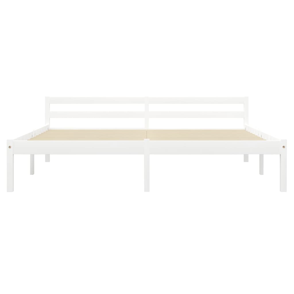 sengestel massivt fyrretræ 160 x 200 cm hvid