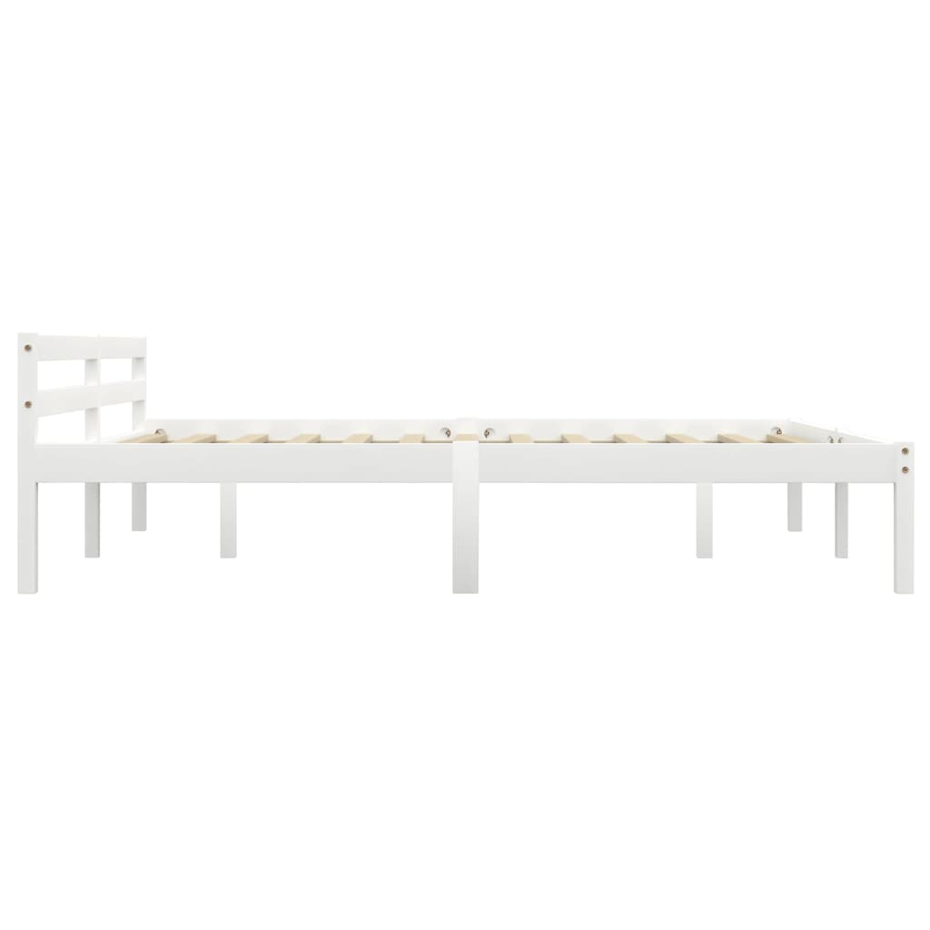 sengestel massivt fyrretræ 160 x 200 cm hvid