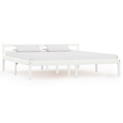 sengestel massivt fyrretræ 180 x 200 cm hvid