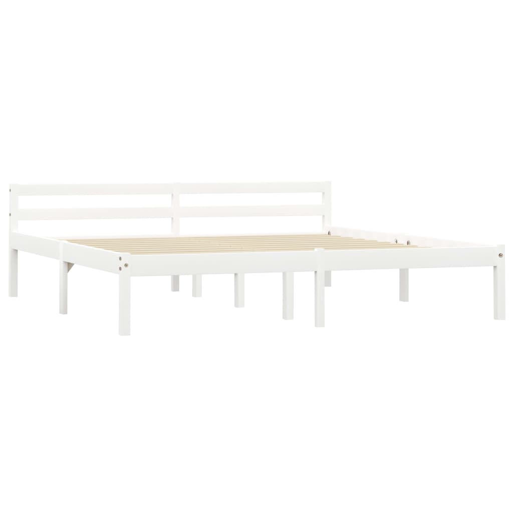 sengestel massivt fyrretræ 180 x 200 cm hvid