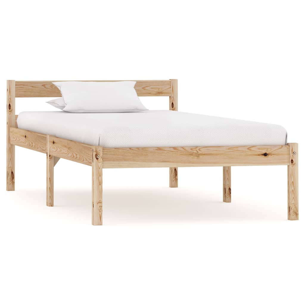 sengestel massivt fyrretræ 100 x 200 cm