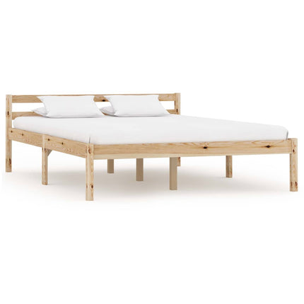 sengeramme uden madras massivt fyrretræ 140x200 cm