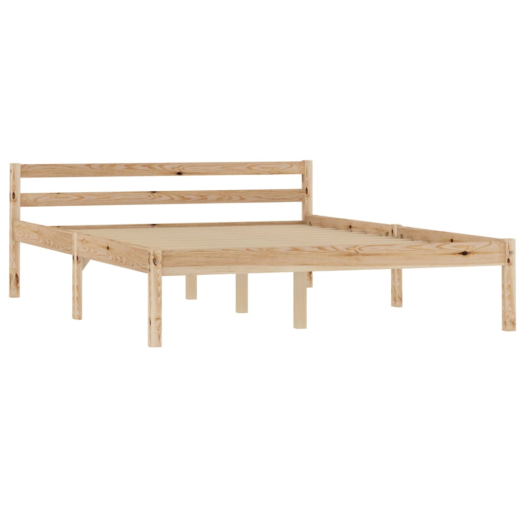 sengeramme uden madras massivt fyrretræ 140x200 cm