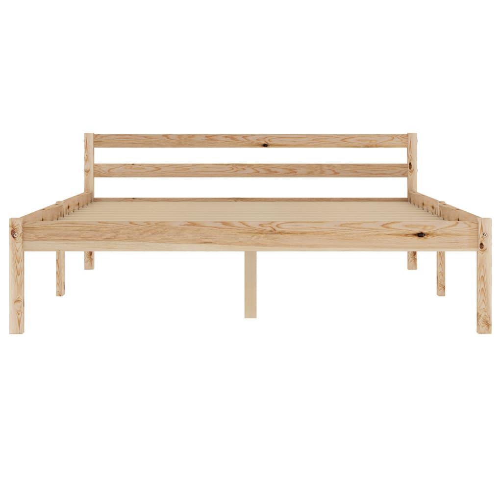 sengeramme uden madras massivt fyrretræ 140x200 cm