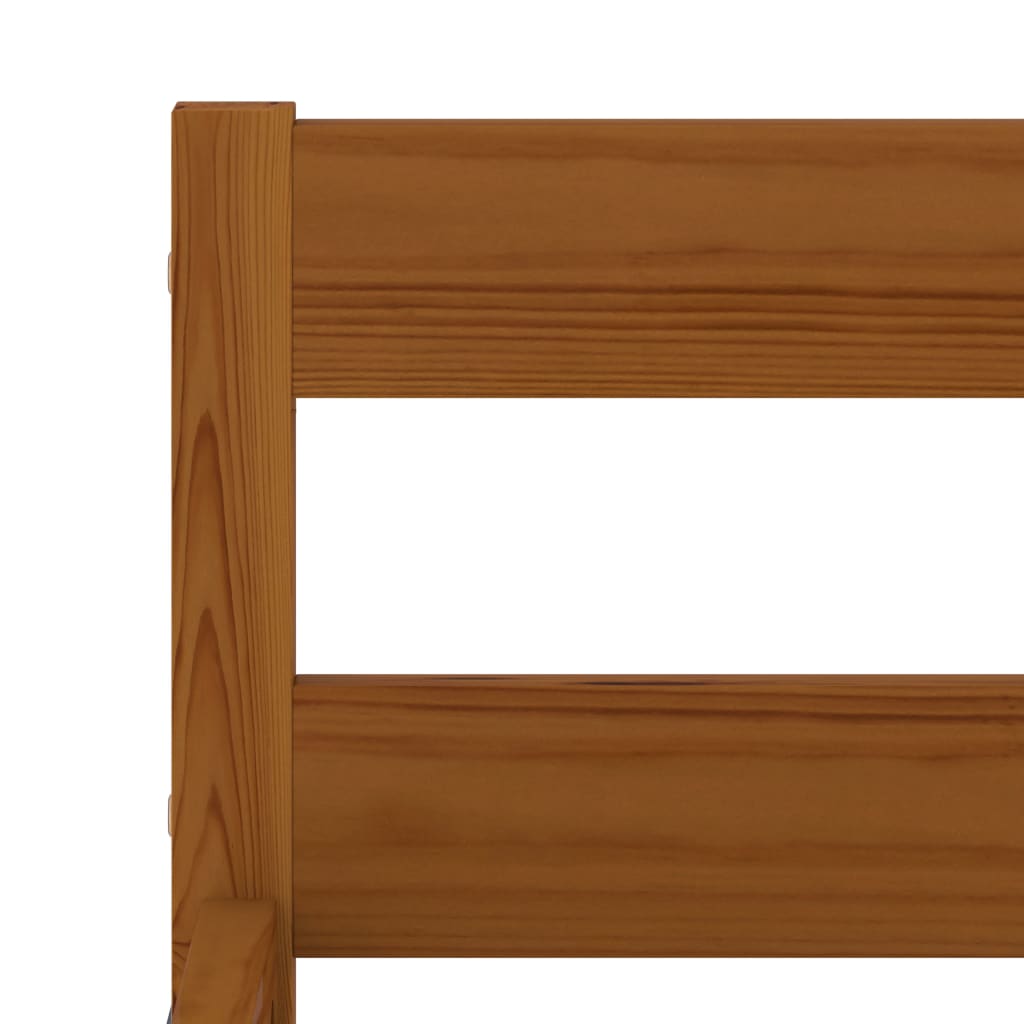 sengeramme uden madras massivt fyrretræ 90x200 cm honningbrun