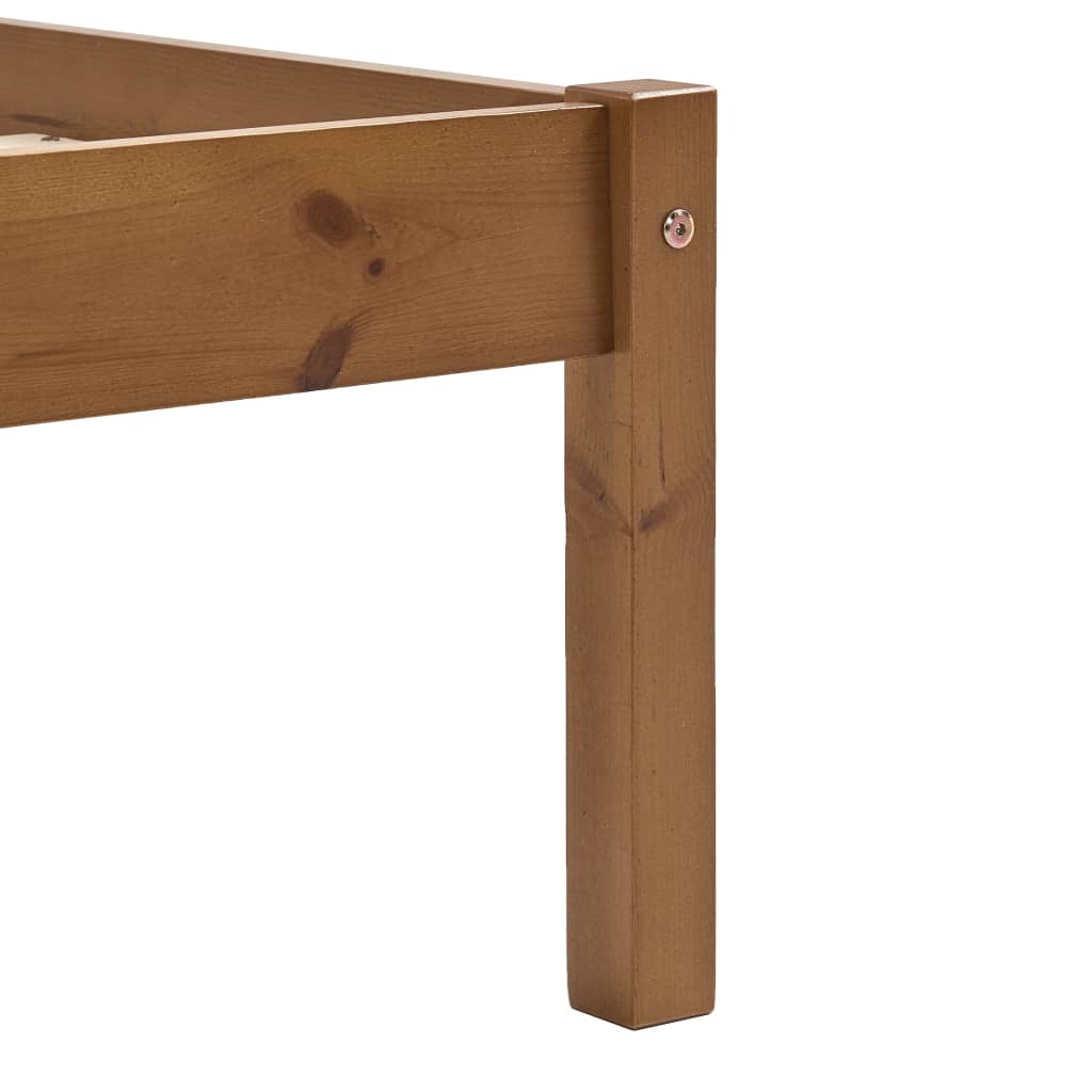 sengeramme uden madras massivt fyrretræ 90x200 cm honningbrun