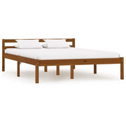 sengeramme uden madras massivt fyrretræ 140x200 cm honningbrun