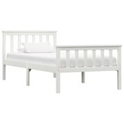 Sengeramme uden madras massivt fyrretræ 100x200 cm hvid