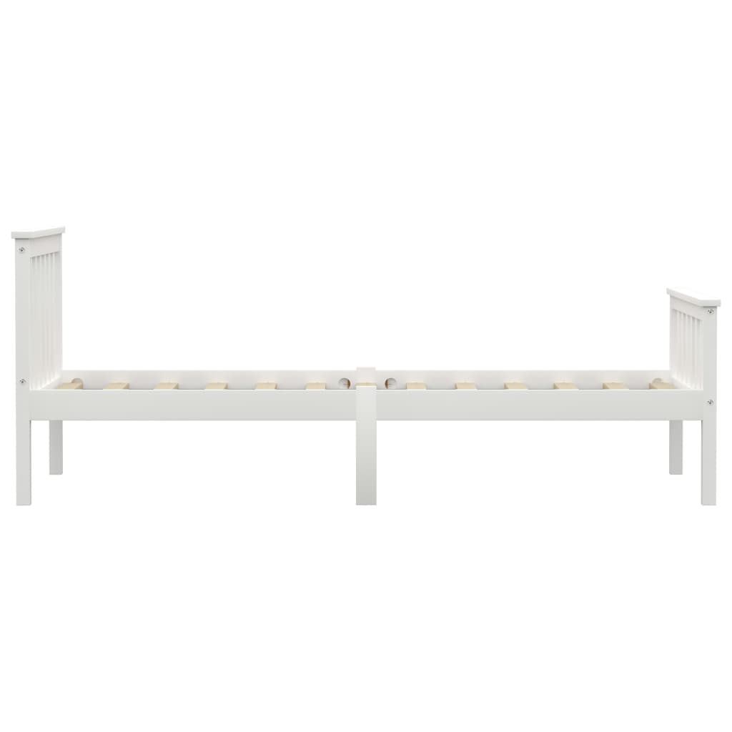Sengeramme uden madras massivt fyrretræ 100x200 cm hvid
