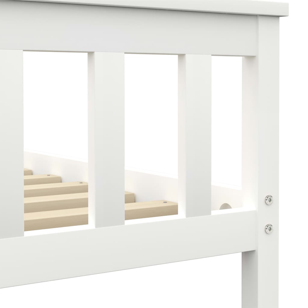 Sengeramme uden madras massivt fyrretræ 100x200 cm hvid