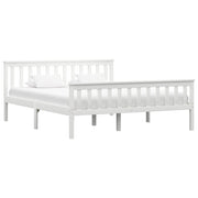 sengestel 160x200 cm massivt fyrretræ hvid