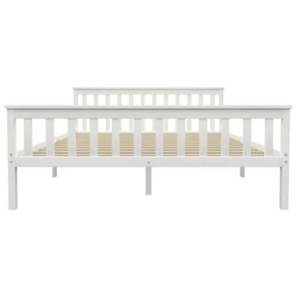 sengestel 160x200 cm massivt fyrretræ hvid