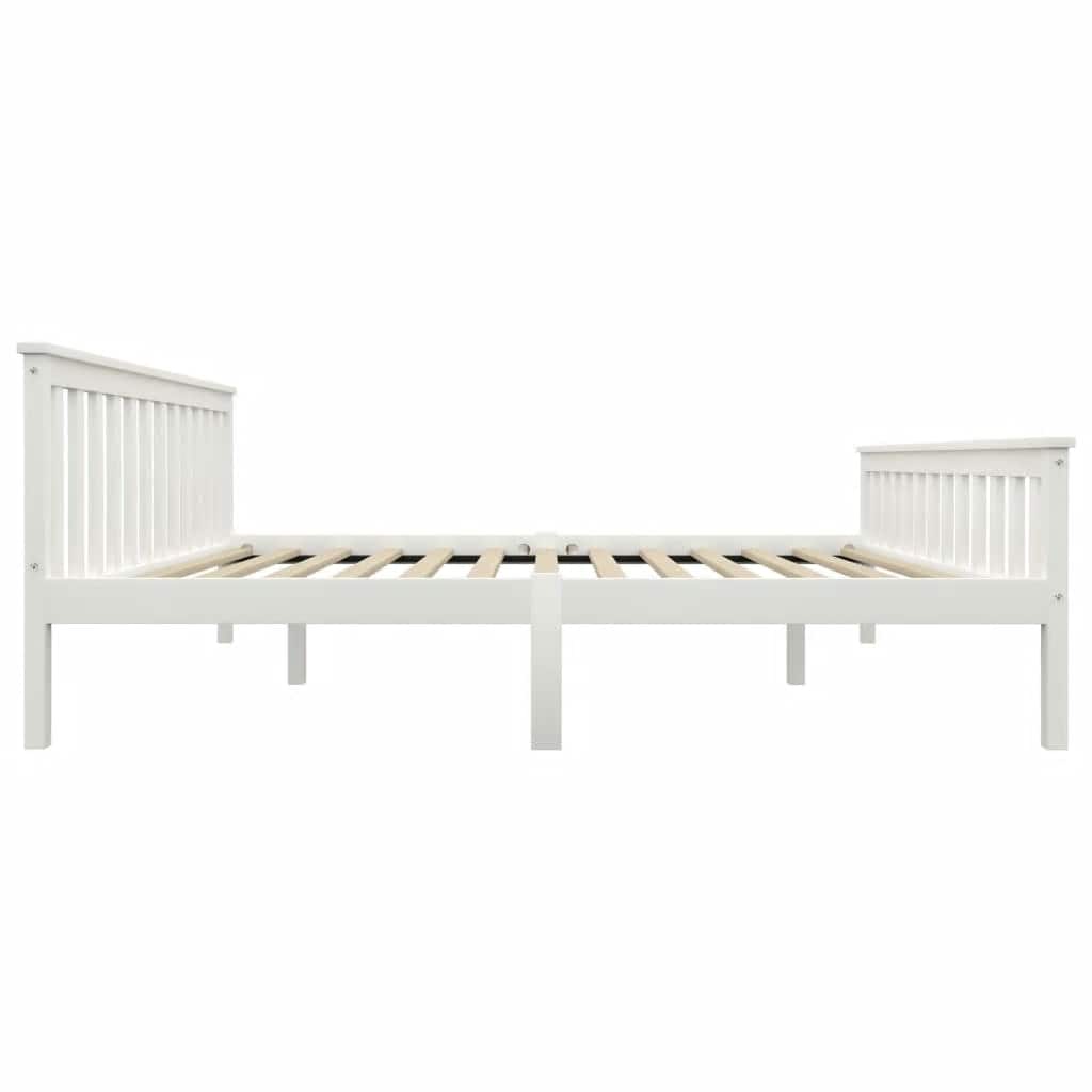 sengestel 160x200 cm massivt fyrretræ hvid