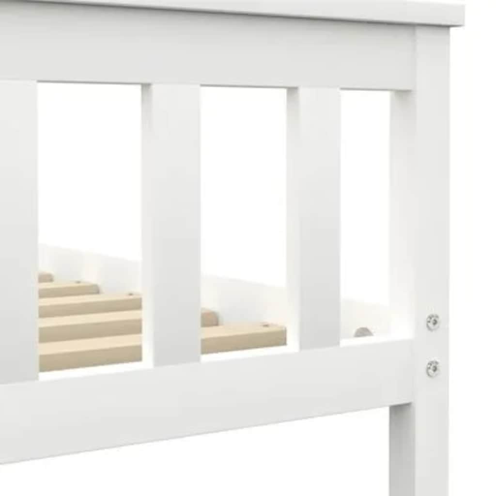 sengestel 160x200 cm massivt fyrretræ hvid