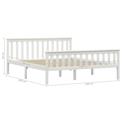 sengestel 160x200 cm massivt fyrretræ hvid