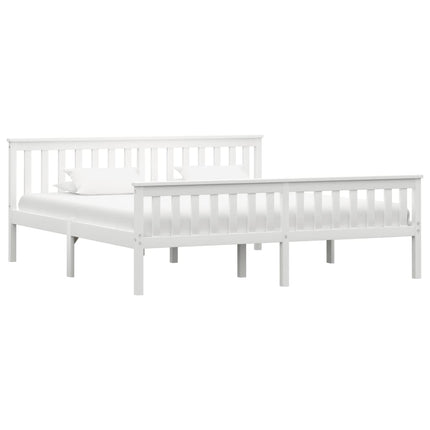 sengestel massivt fyrretræ 180 x 200 cm hvid