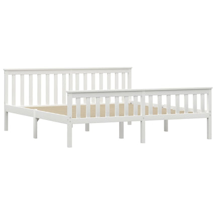 sengestel massivt fyrretræ 180 x 200 cm hvid