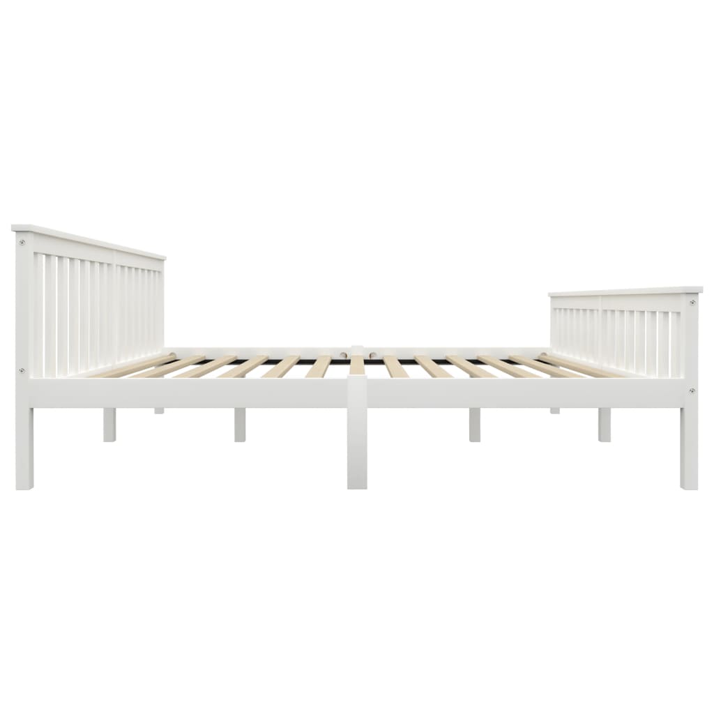 sengestel massivt fyrretræ 180 x 200 cm hvid