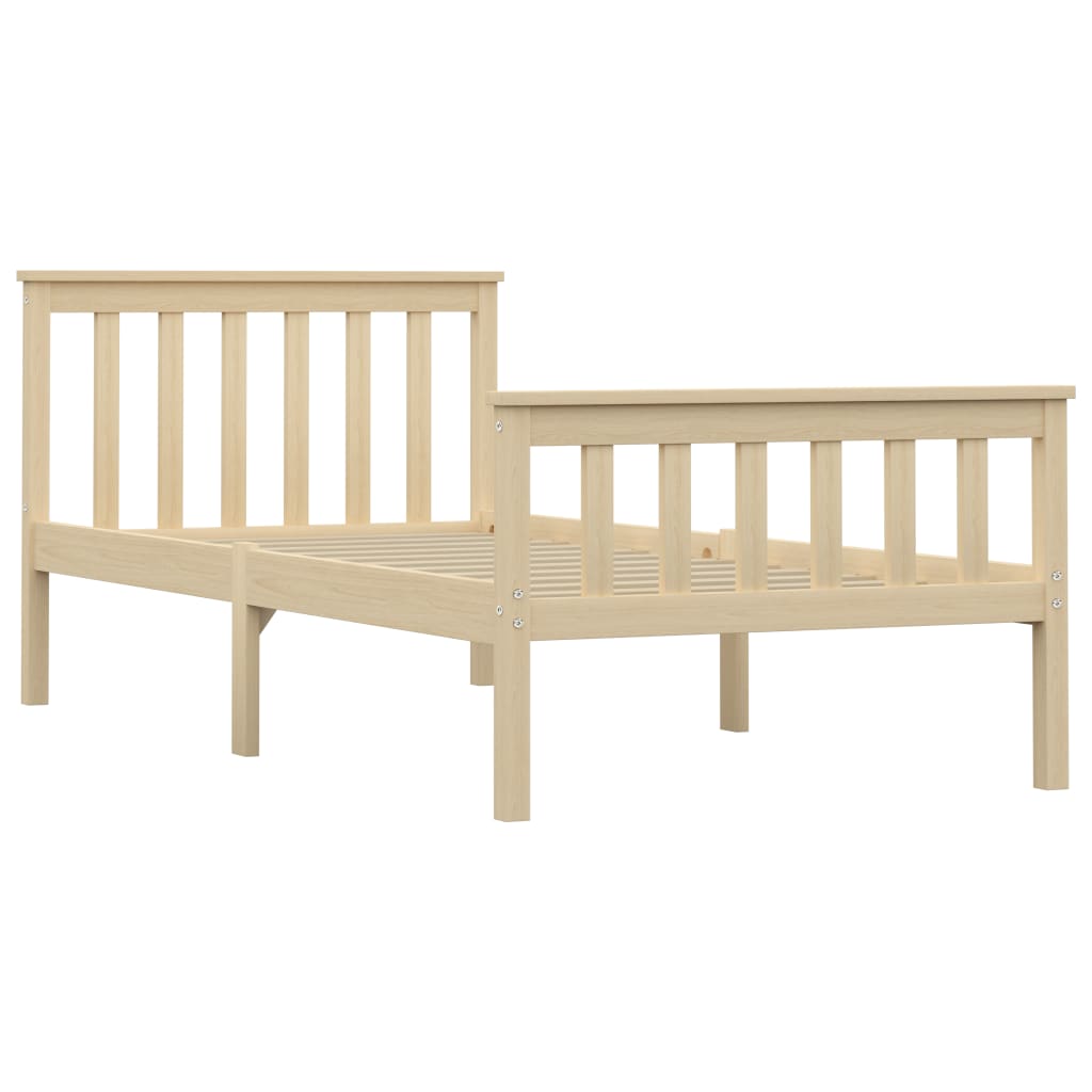 sengeramme 100x200 cm massivt fyrretræ lyst træ