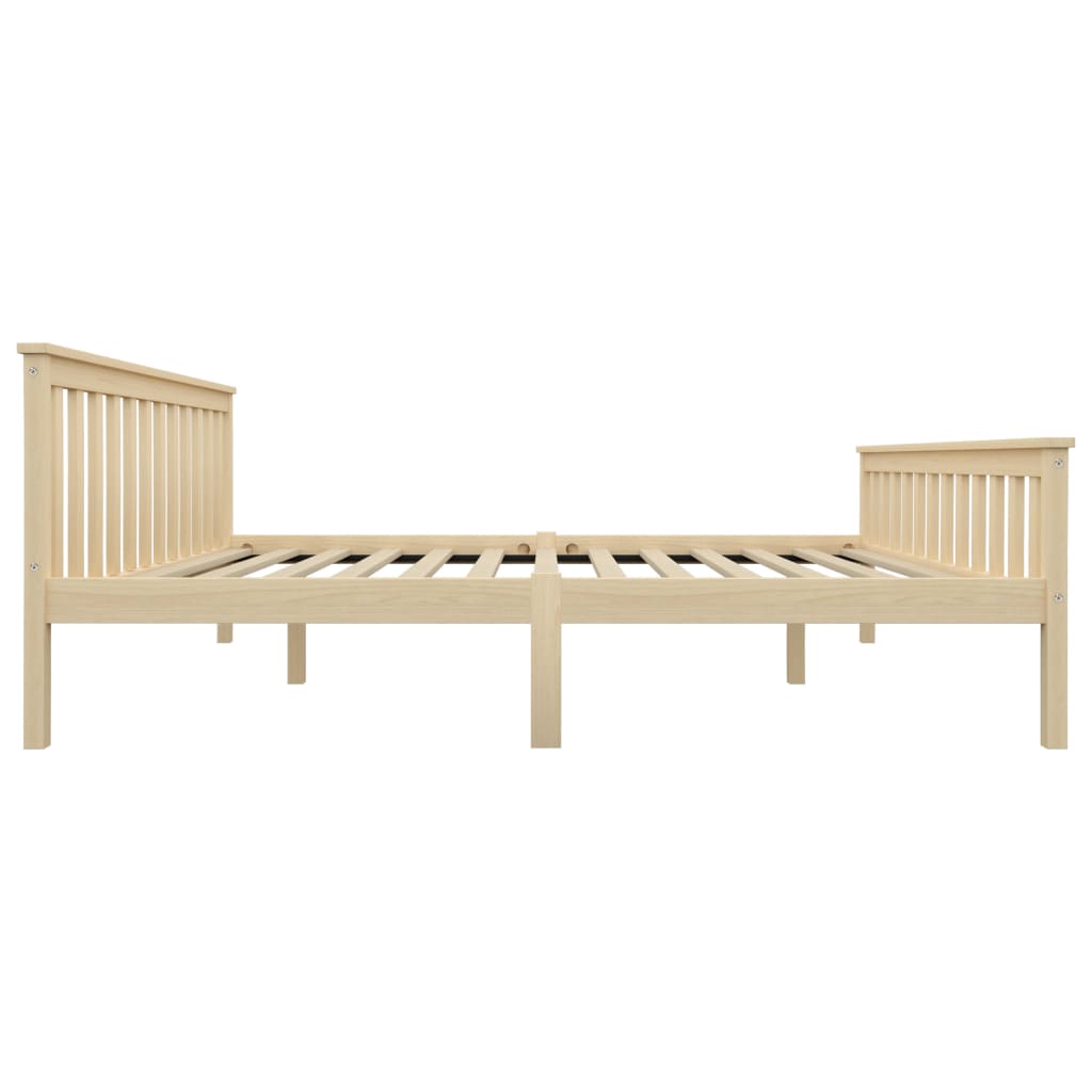 sengeramme 160x200 cm massivt fyrretræ lys træfarve