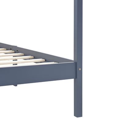 sengestel til himmelseng 90 x 200 cm massivt fyrretræ grå