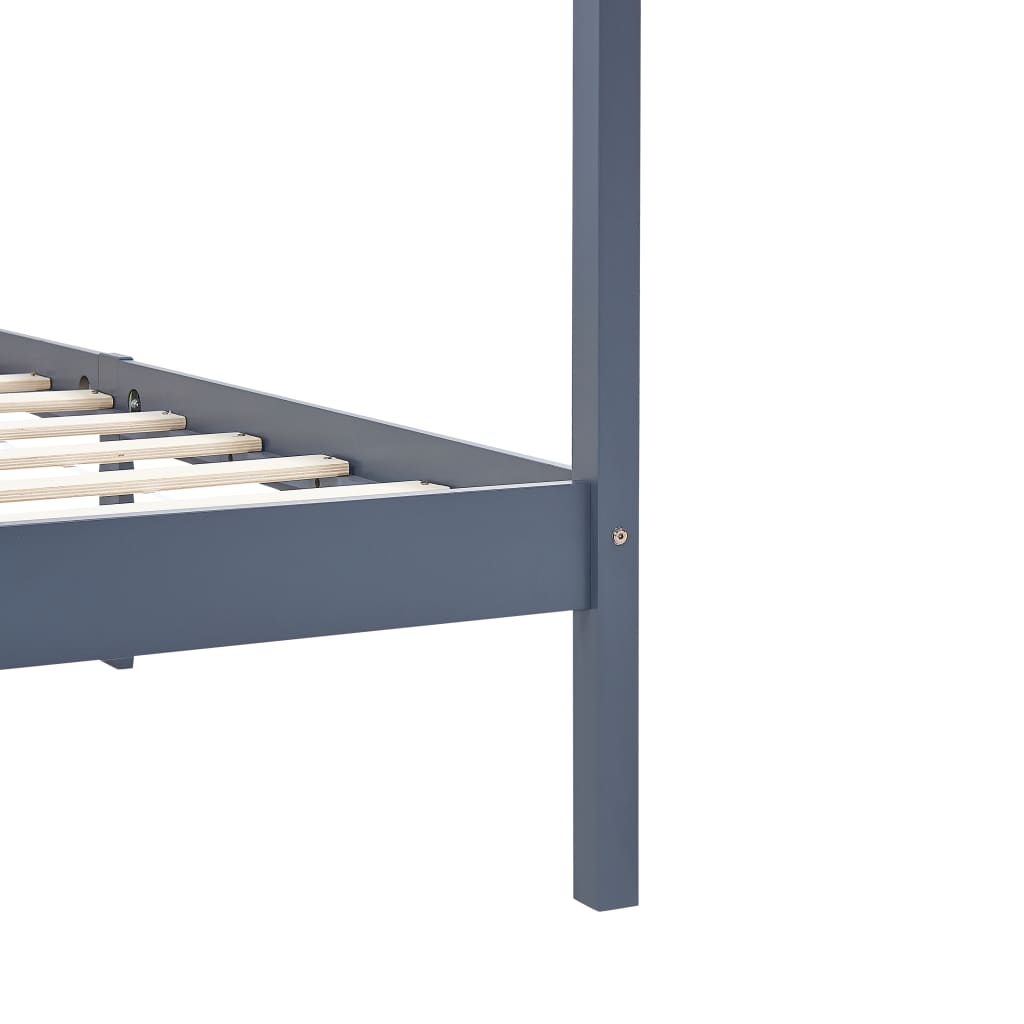 sengestel til himmelseng 90 x 200 cm massivt fyrretræ grå