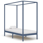 sengestel til himmelseng 100 x 200 cm massivt fyrretræ grå