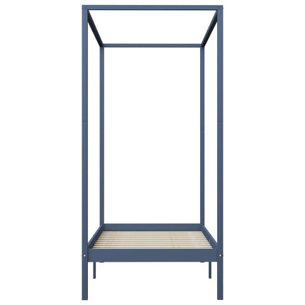 sengestel til himmelseng 100 x 200 cm massivt fyrretræ grå