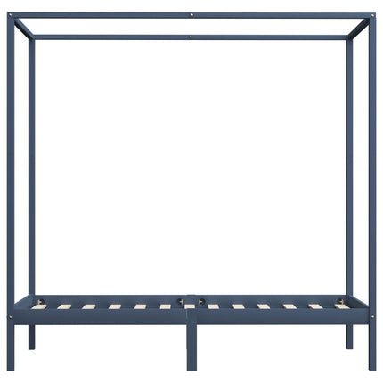 sengestel til himmelseng 100 x 200 cm massivt fyrretræ grå