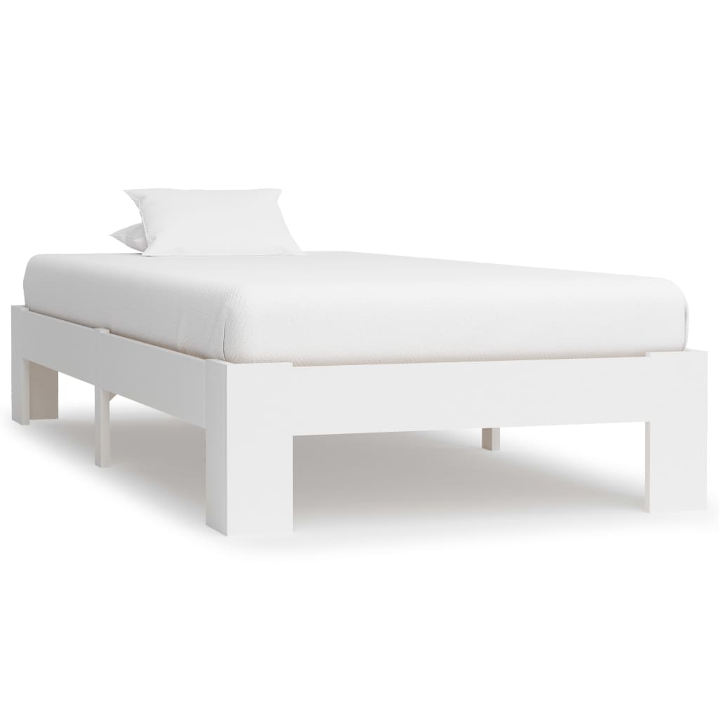 sengeramme uden madras massivt fyrretræ 90x200 cm hvid