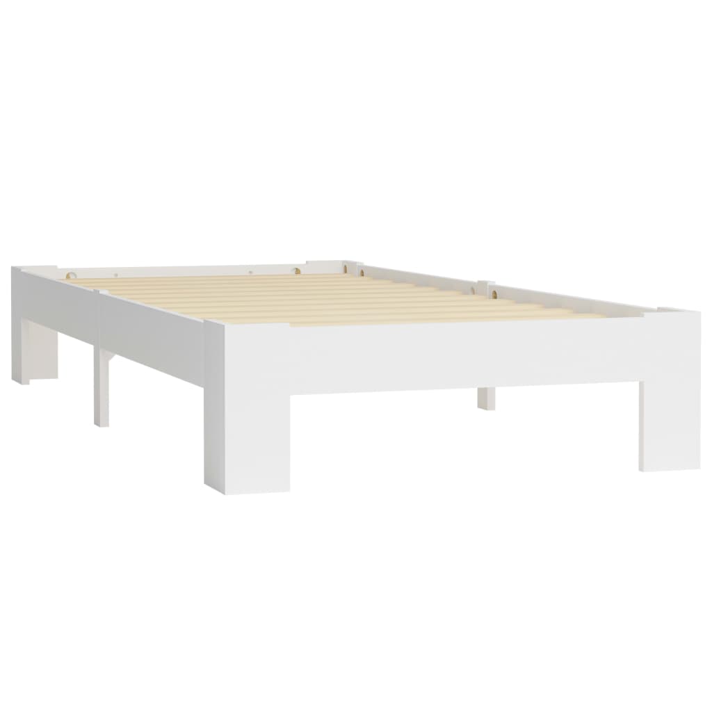 sengeramme uden madras massivt fyrretræ 90x200 cm hvid