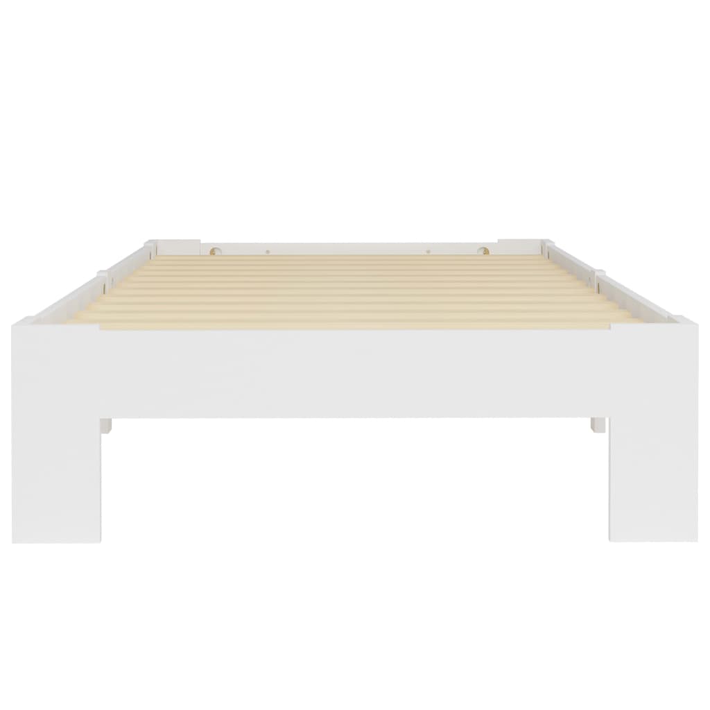 sengeramme uden madras massivt fyrretræ 90x200 cm hvid