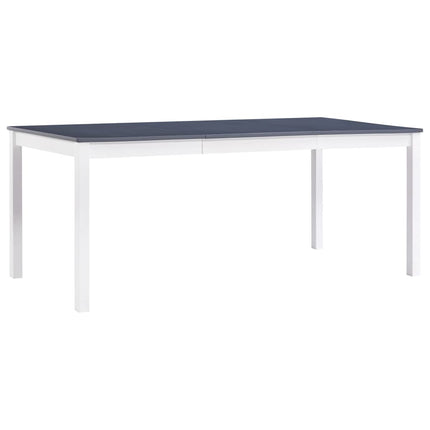 spisebord 180 x 90 x 73 cm fyrretræ hvid og grå