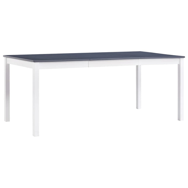 spisebord 180 x 90 x 73 cm fyrretræ hvid og grå