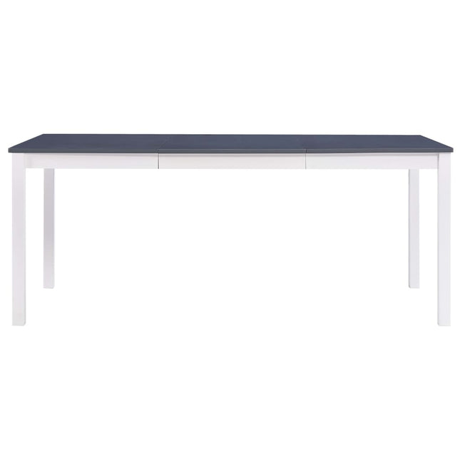spisebord 180 x 90 x 73 cm fyrretræ hvid og grå