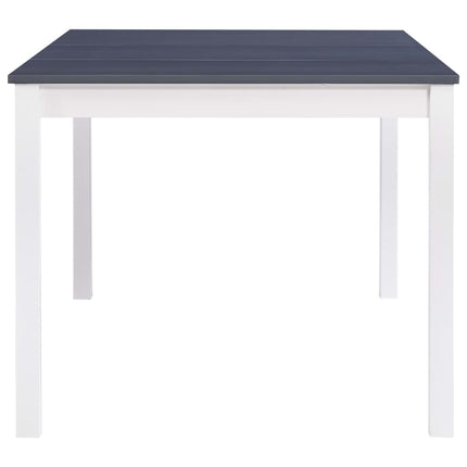 spisebord 180 x 90 x 73 cm fyrretræ hvid og grå