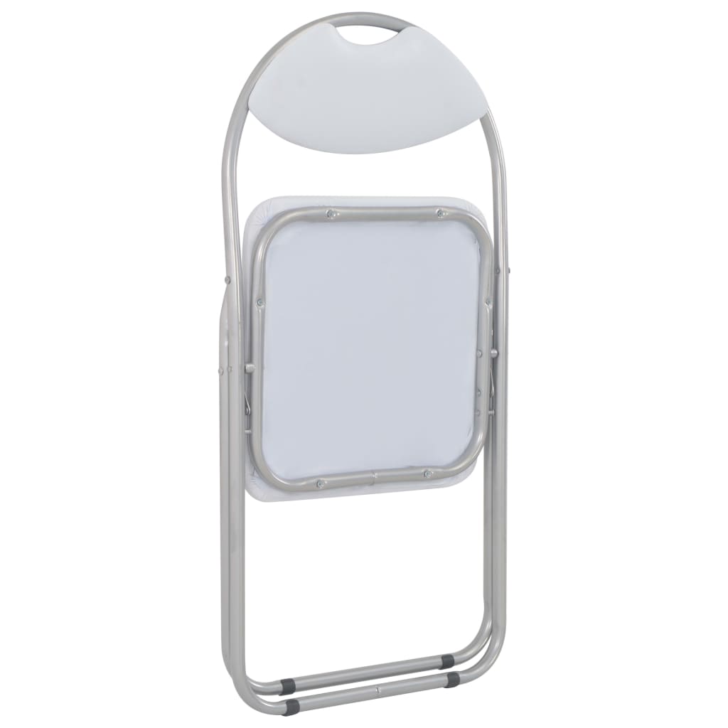 sammenklappelige spisebordsstole 2 stk. hvid kunstlæder