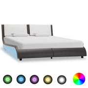 sengestel med LED uden madras grå og hvid 120x190 cm