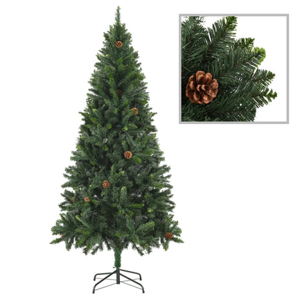 kunstigt juletræ med grankogler 180 cm grøn