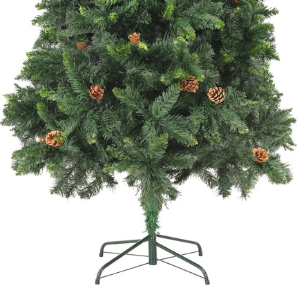 kunstigt juletræ med grankogler 210 cm grøn