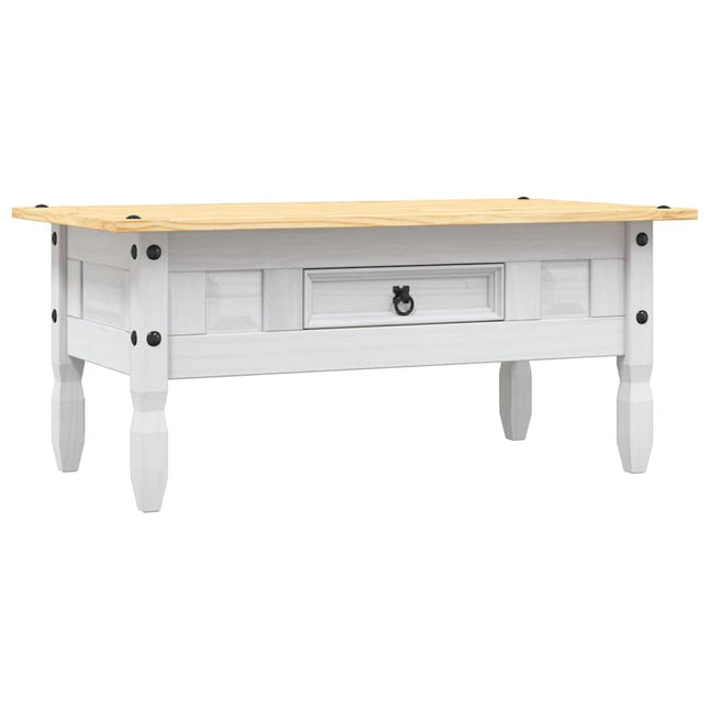 sofabord 100 x 55 x 44 cm fyrretræ Corona-serien hvid