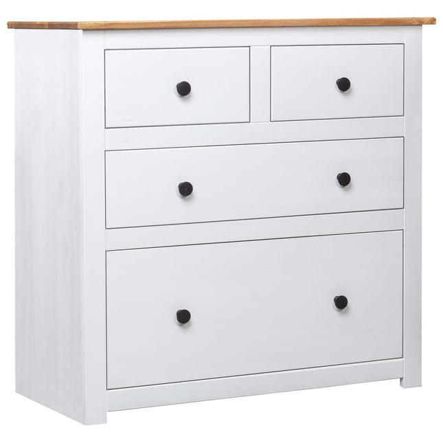 skænk Panama-serien 80x40x83 cm massivt fyrretræ hvid
